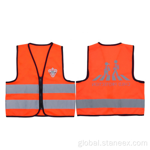 Orange Safety Vest Breathable Mesh Ansi Class 2 Safety Children Vest Factory